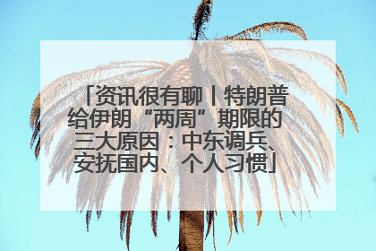 资讯很有聊丨特朗普给伊朗“两周”期限的三大原因：中东调兵、安抚国内、个人习惯